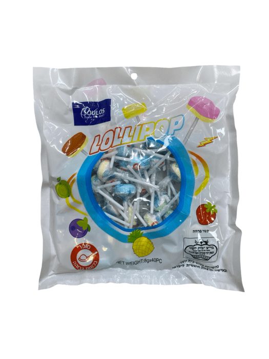 סוכריות סודה על מקל בטעמי פירות 40 יחידות 320 גרם