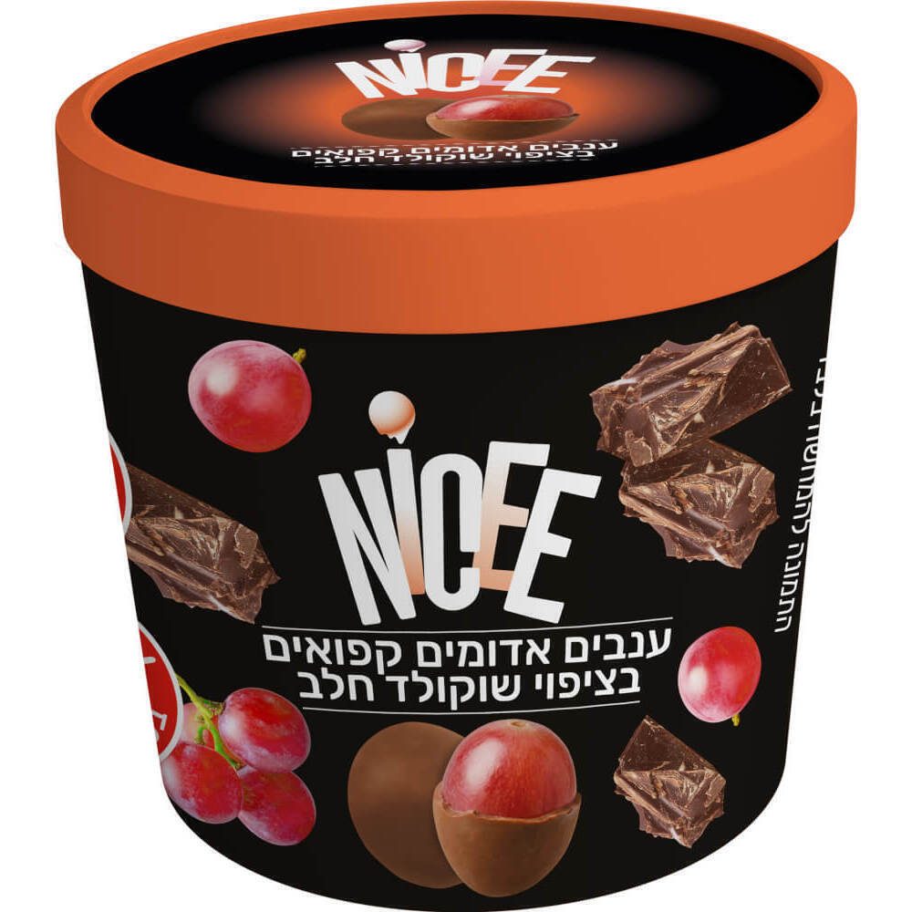 ניס ענבים אדומים בציפוי שוקולד חלב 140 גרם