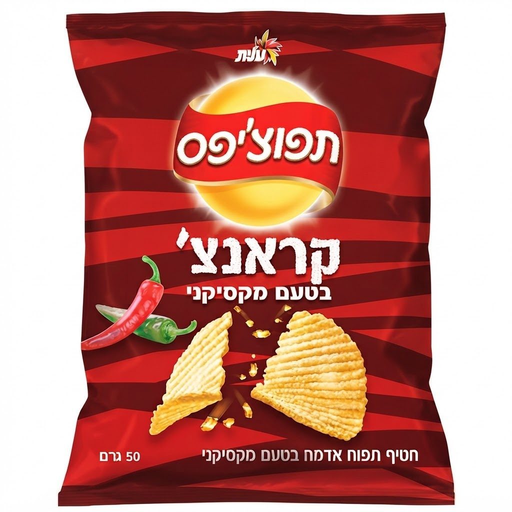 עלית תפוציפס קראנצ בטעם מקסיקני 50 גרם